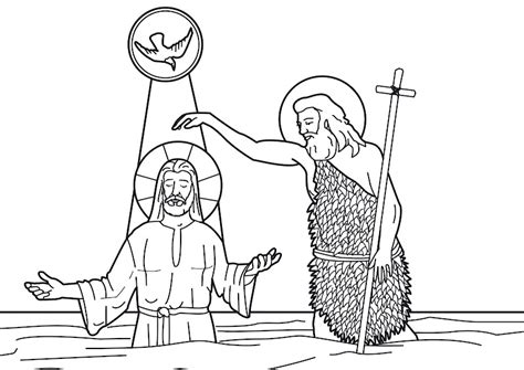 baptism  jesus coloring pages