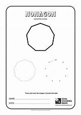 Shapes Geometric Coloring Pages Nonagon Cool Kids sketch template