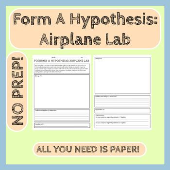 forming  hypothesis paper airplane lab  stay curious tpt
