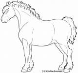 Horse Draught Coloring Designlooter Draft Lineart Deviantart sketch template