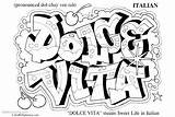 Coloring Pages Dolce Vita Graffiti Hello Printable Kids sketch template