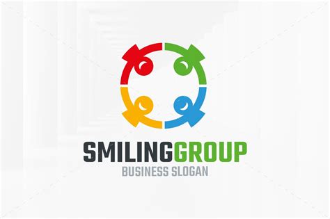 smiling group logo template branding logo templates creative market