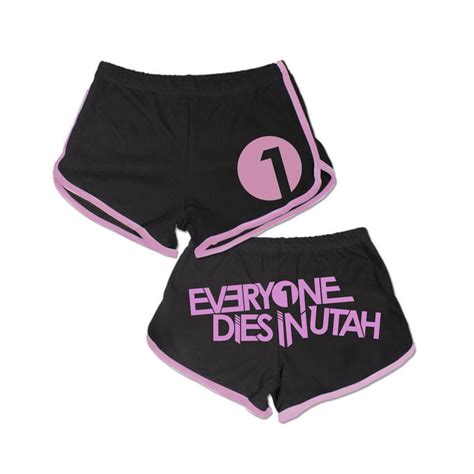 logo black pink booty shorts thrr merchnow your