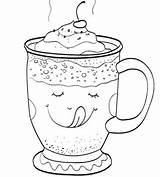 Coloring Pages Chocolate Christmas Cup Printable Coffee Hot Fall Kids Printables Cups Adults Latte Autumn Clipart Print Template Winter Iced sketch template
