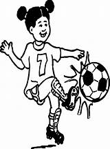 Soccer Coloring Girl Playing Pages Football Getcolorings Color Printable sketch template