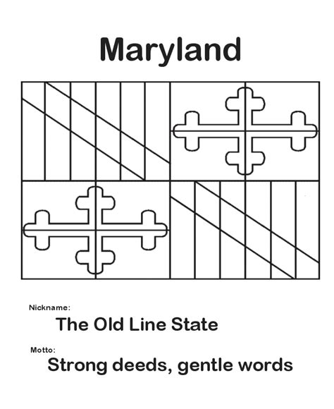 usa printables maryland state flag state flag  maryland coloring pages