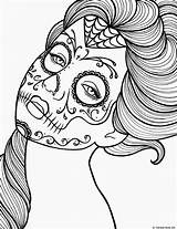 Muertos Skulls Sheets Coloringhome sketch template