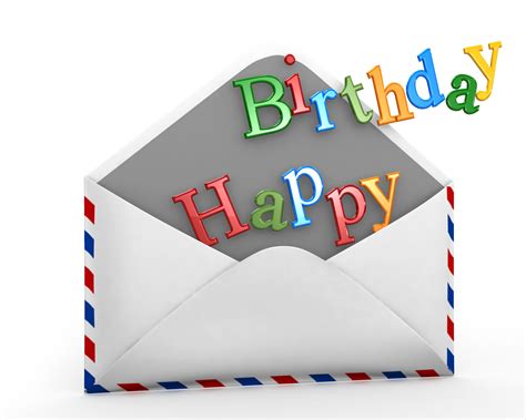 envelope  happy birthday text stock photo