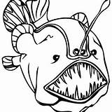 Angler Fish Coloring Pages Getcolorings Drawing Kids Getdrawings Printable sketch template