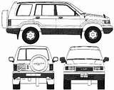 Isuzu Trooper Blueprints Lwb 1995 Suv Car Gif Views sketch template