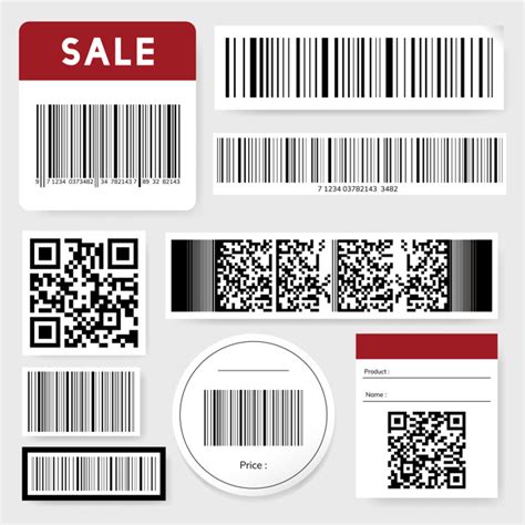 barcode  qr code collection vector