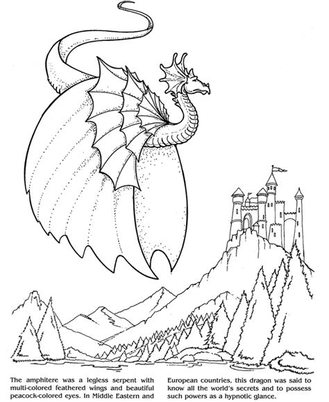 dragon castle coloring pages  concept