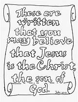 Coloring Pages Kids Bible Believe 31 Verse Sheets May John These Written 20 Sunday School Colouring Luke Coloringpagesbymradron Mr Color sketch template