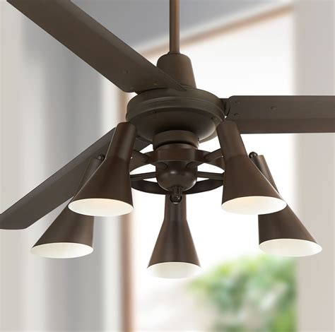 casa vieja industrial retro ceiling fan  light led dimmable remote oil rubbed bronze