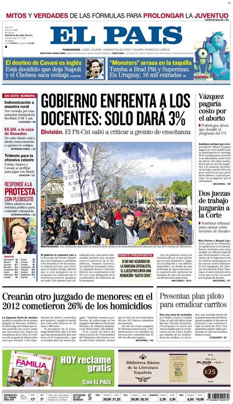 periodico el pais uruguay periodicos de uruguay edicion de martes  de junio de