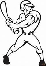 Coloring Baseball Player Pages Cartoon Batting Drawing Kids Clipart Side Printable Batter Vector Da Print Draw Easy Softball Color Clip sketch template