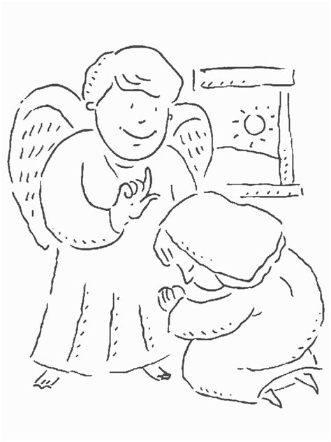 mary  angel colouring pages