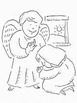 Mary Angel Coloring Gabriel Annunciation Pages Story School Kids Christmas Clipart Joseph Visits Bible Sunday Drawing Archangel Children Angels Colouring sketch template
