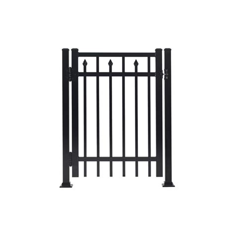 gilpin 3 ft x 6 ft black aluminum spaced picket decorative metal fence