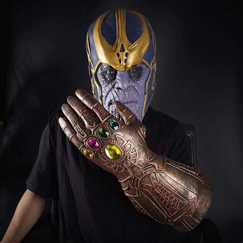 Thanos Mask Avengers Infinity War Gloves Gauntlet Helmet Cosplay