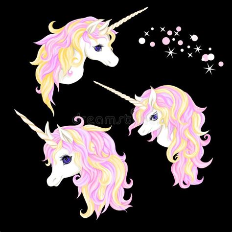 white unicorn horse head profile vector stock vector illustration