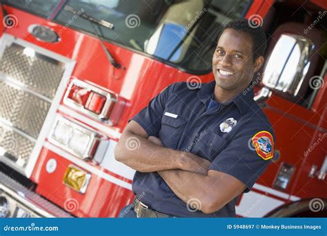 portrait   firefighter   fire engine stock image image  engine portrait