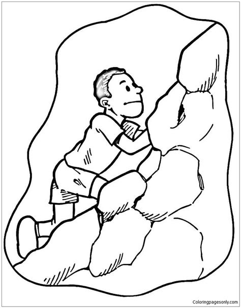man  climbing coloring page  printable coloring pages