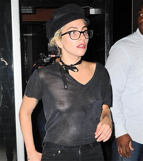 flash ion victim braless lady gaga completely exposed as