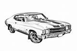 Chevelle 1971 Ss Chevrolet Illustration Webber Keith Jr Drawing Line Photograph Chevy Car Classic Muscle Sport Vintage Automobile 11th Uploaded sketch template
