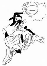 Basketball Goofy Coloring Pages Disney Playing Club Book sketch template