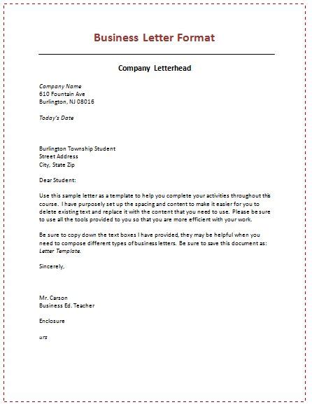 business letter format business letter template business letter
