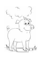 Pig Coloring Cute Cartoon Pages sketch template