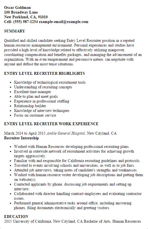 staffing recruiter resume sample mryn ism
