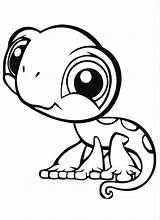 Coloring Pages Lizard Kids Small Big Eyes Cute Animals Reptiles Reptile Printable Colouring Drawing Lizards Dragon Animal Unique Print Footprints sketch template
