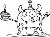 Party Birthday Monster Cake Coloring Pages Animal Piece Choose Board Weaver sketch template