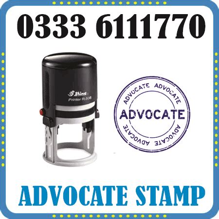 advocate rubber stamp maker  pakistan