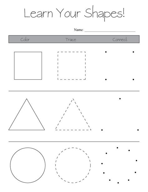 shape tracing practice  toddlers printable worksheet tracing
