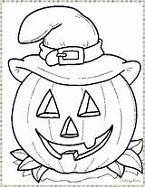 Coloring Halloween Pages Kids Printable Color Pumpkin Funny Pumpkins sketch template