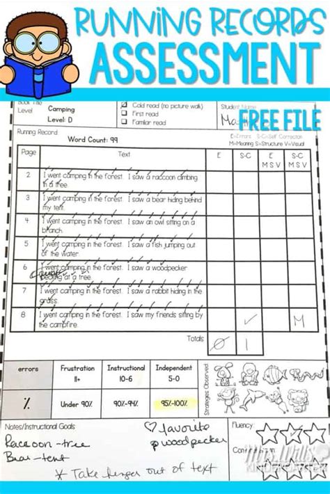 running records assessment  file  examples