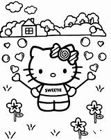 Coloring Kitty Hello Pages Templates Printables Coloringpages sketch template