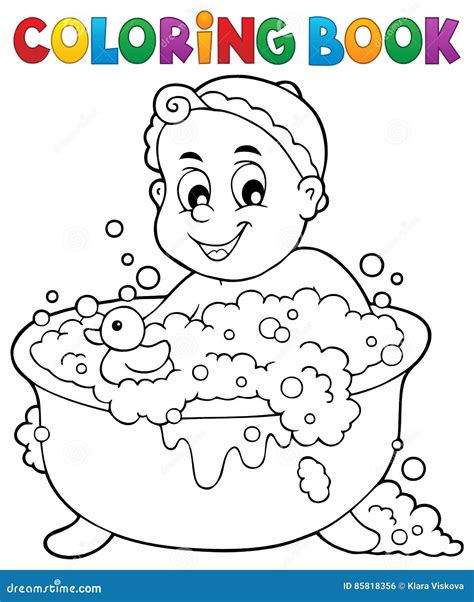 coloring book baby theme image  stock vector illustration  child