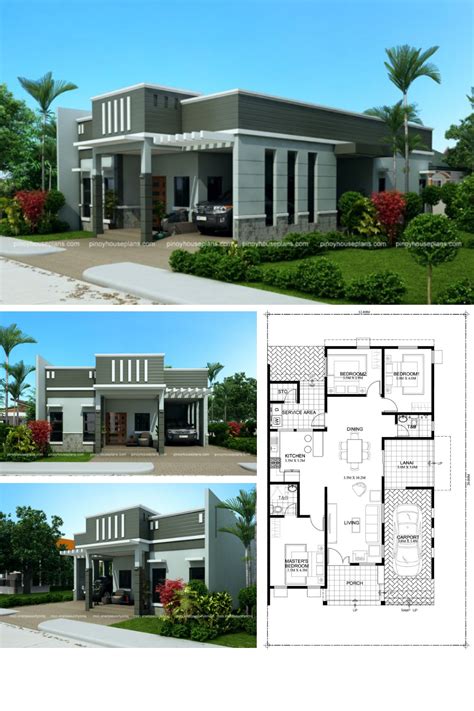 story dream house plan  parapet design roof dream house plans model house plan