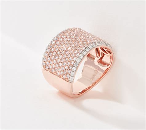 affinity  gold natural pink diamond band ring cttw qvccom