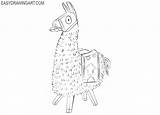 Llama Fortnite Draw Easy Drawing Loot sketch template