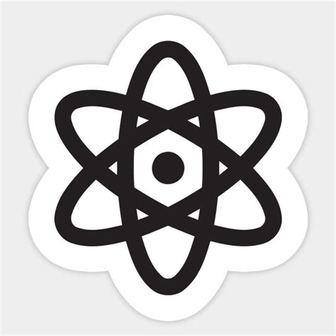 neutron atom logo icon black symbol emoticon atom sticker teepublic