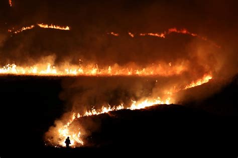 wildfires rage  britain  hottest winter day  record