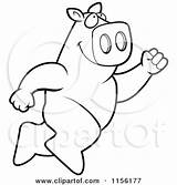 Pig Leaping Big Clipart Cartoon Cory Thoman Outlined Coloring Vector 2021 sketch template