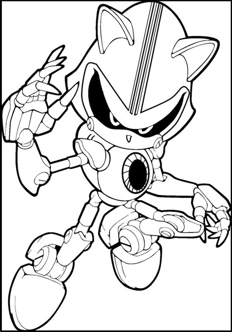 metal sonic robot coloring pages  kids fp printable sonic