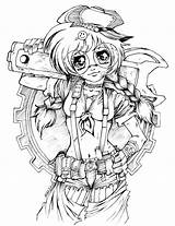 Steampunk Deviantart Mecano Coloring Pages Anime Adult Colouring Book Cute Girl Adults Deviant Ausmalen Manga Punk Puff Yam Drawings Visit sketch template