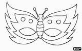 Butterfly Mask Template Coloring sketch template